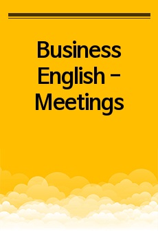 Business English - Meetings