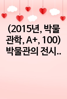 (2015년, 박물관학, A+, 100) 박물관의 전시활동 요약정리 (서양미술사, 현대미술사, 박물관학)