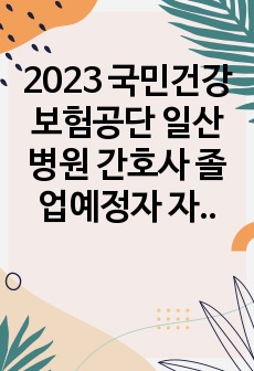 2023 국민건강보험공단 일산병원 간호사 졸업예정자 자가소개서(자소서), 스펙, 합격인증 있음