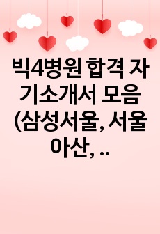 2023 빅4병원 합격 자기소개서 모음 (삼성서울, 서울아산, 서울대, 세브란스)