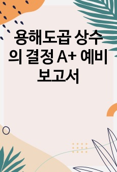 용해도곱 상수의 결정 A+ 예비 보고서