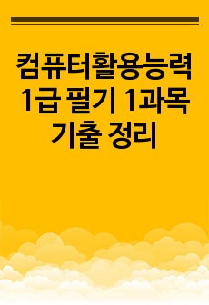 컴퓨터활용능력 1급 필기 1과목 기출 정리