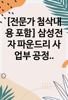 [전문가 첨삭내용 포함] 삼성전자 파운드리 사업부 공정기술 합격 자기소개서 - 전문가 첨삭내용 포함, 첨삭 방향 포함