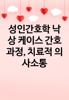 성인간호학 낙상 케이스 간호과정, 치료적 의사소통