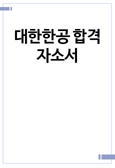 대한한공 합격 자소서(서류합격4회)