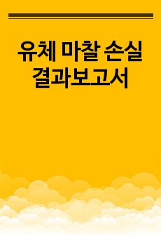 유체 마찰 손실 결과보고서