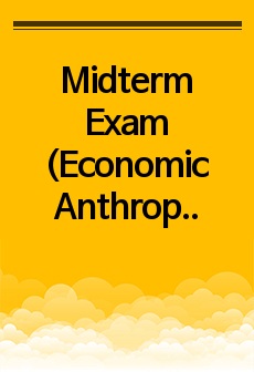 [A+] Midterm Exam (Economic Anthropology, 경제인류학)