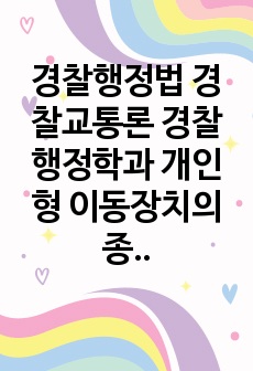 경찰행정법 경찰교통론 경찰행정학과 개인형 이동장치의 종류 및 교통사고 발생현황 과제