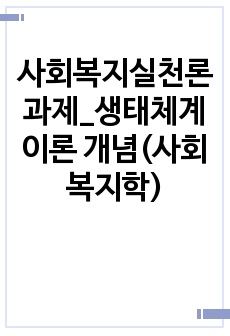 사회복지실천론 과제_생태체계이론 개념(사회복지학)