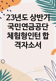 23년도 상반기 국민연금공단 체험형인턴 합격자소서