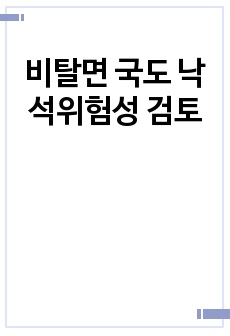 비탈면 국도 낙석위험성 검토