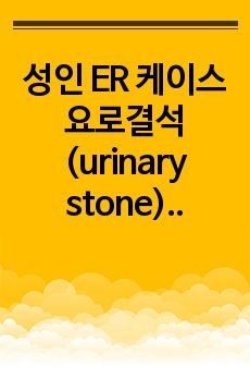 성인 ER 케이스 요로결석 (urinary stone) 급성통증