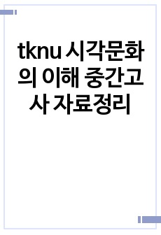 tknu 시각문화의 이해 중간고사 자료정리