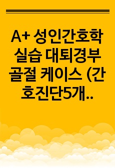 A+ 성인간호학실습 대퇴경부 골절 케이스 (간호진단5개)