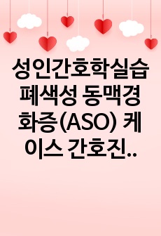 성인간호학실습 폐색성 동맥경화증(ASO) 케이스 간호진단3개