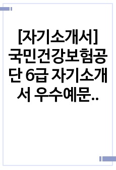 [자기소개서] 국민건강보험공단 6급 자기소개서 우수예문.hwp