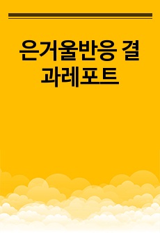 은거울반응 결과레포트