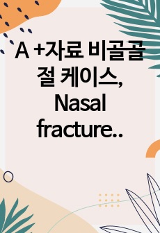 A +자료 비골골절 케이스, Nasal fracture (성인간호학 케이스) -  표지포함 24 P, 간호과정 2개, 출처 및 양식완벽