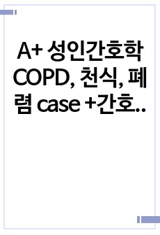 A+ 성인간호학 COPD, 천식, 폐렴 case +간호진단6개,간호과정 2개
