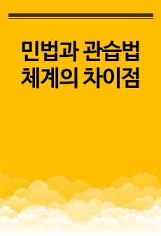 민법과 관습법 체계의 차이점