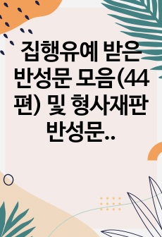 집행유예 받은 반성문 모음(44편) 및 형사재판 반성문 작성요령 - 집행유예 판결문 인증ㅇ