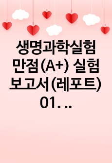 생명과학실험 만점(A+) 실험 보고서(레포트) 01. 동물세포와 식물세포의 현미경 관찰