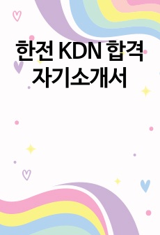 한전 KDN 합격 자기소개서