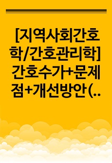 [지역사회간호학/간호관리학] 간호수가+문제점+개선방안(자세)