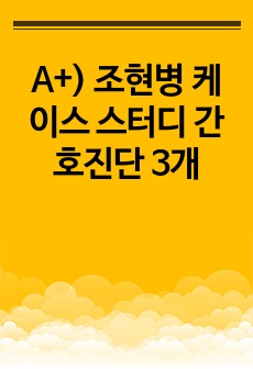 A+) 조현병 케이스 스터디 간호진단 3개
