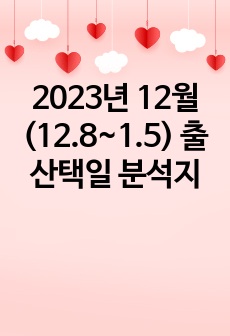 2023년 12월(12.8~1.5) 출산택일 분석지