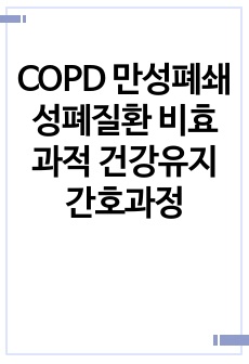 COPD 만성폐쇄성폐질환 비효과적 건강유지 간호과정