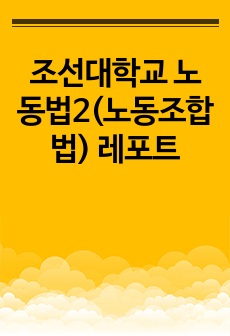 조선대학교 노동법2(노동조합법) 레포트