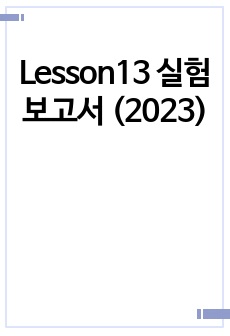 Lesson13 실험보고서 (2023)