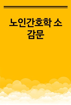 노인간호학 소감문