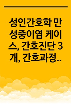 성인간호학 만성중이염 케이스, 간호진단 3개, 간호과정 2개, 전남대병원실습