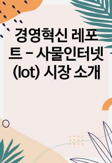 경영혁신 레포트 - 사물인터넷(Iot) 시장 소개