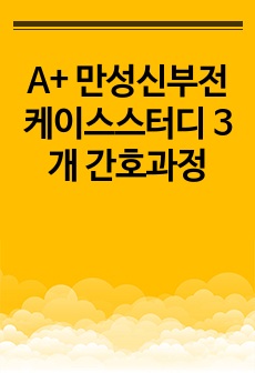 A+ 만성신부전 케이스스터디 3개 간호과정