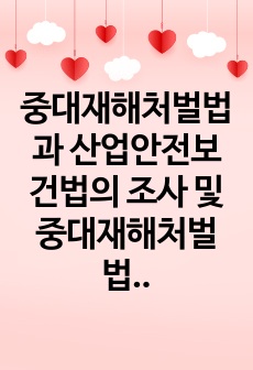 중대재해처벌법과 산업안전보건법의 조사 및 중대재해처벌법이  안전의식에 미치는 영향