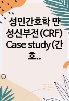 성인간호학 만성신부전(CRF) Case study(간호사정 4개, 간호진단 4개)