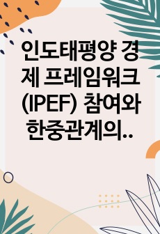 인도태평양 경제 프레임워크(IPEF) 참여와 한중관계의 미래