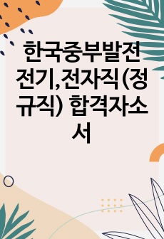 한국중부발전 전기,전자직(정규직) 합격자소서