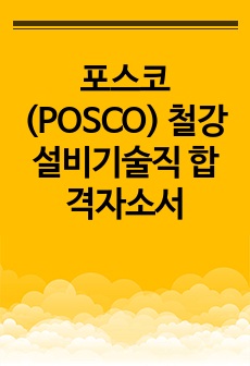 포스코(POSCO) 철강 설비기술직 합격자소서