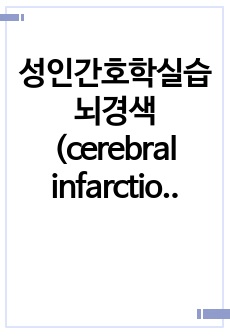 성인간호학실습 뇌경색(cerebral infarction) 사례 보고서