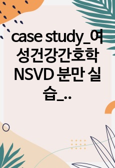 case study_여성건강간호학 NSVD 분만 실습_Normal Spontaneous Vaginal Delivery