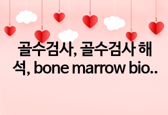 골수검사, 골수검사 해석, bone marrow biopsy