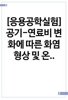 [응용공학실험]공기-연료비 변화에 따른 화염형상 및 온도측정