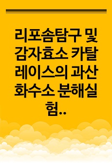 리포솜탐구 및 감자효소 카탈레이스의 과산화수소 분해실험 보고서