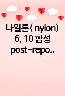 나일론( nylon) 6, 10 합성 post-report