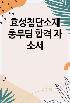 효성첨단소재 총무팀 합격 자소서