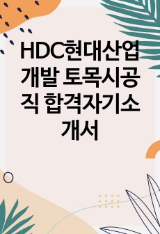 HDC현대산업개발 토목시공직 합격자기소개서